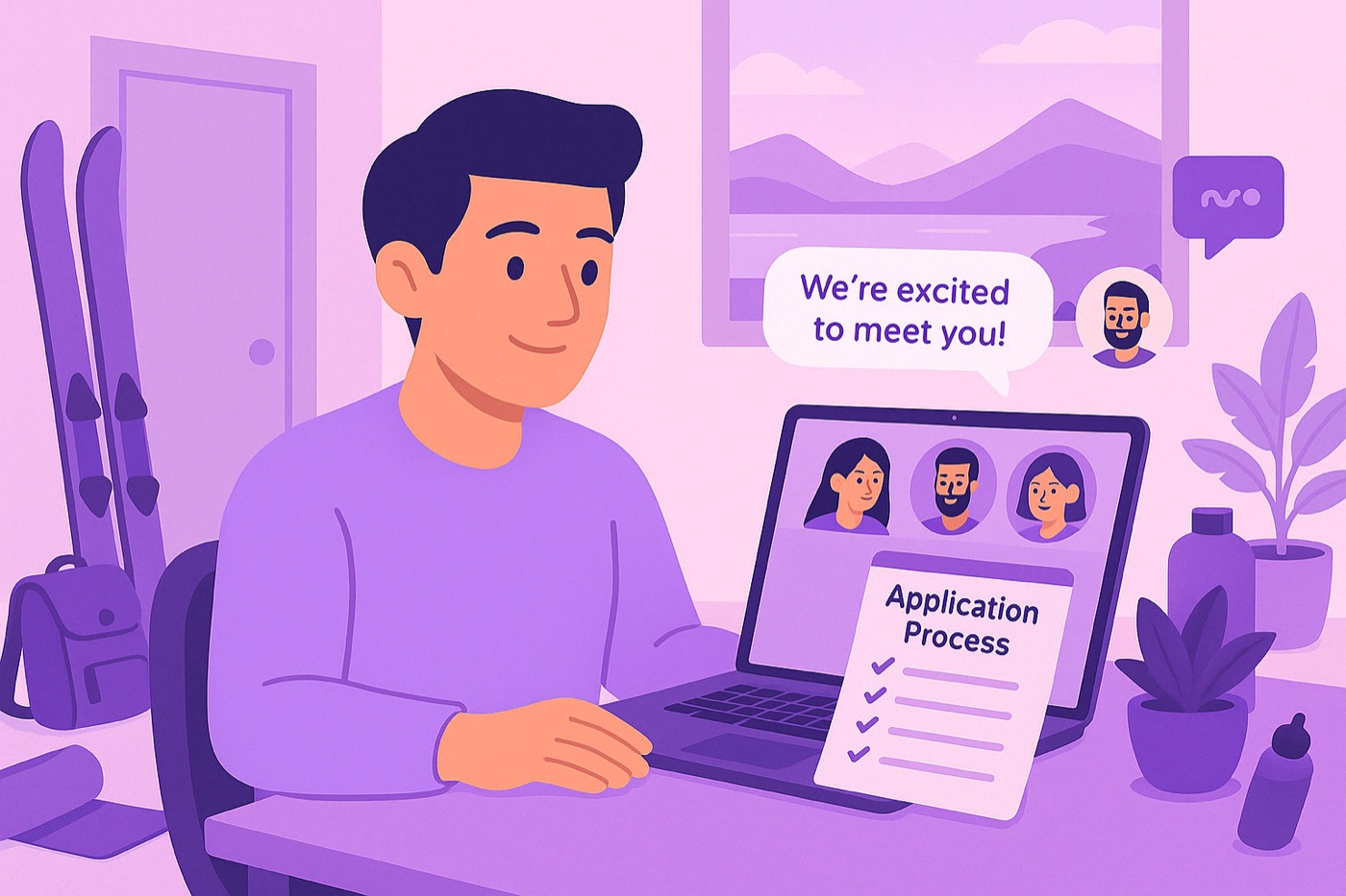 Application process with virtual interview